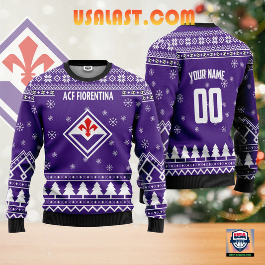 ACF Fiorentina Personalized Ugly Christmas Sweater Blue Version ? Usalast