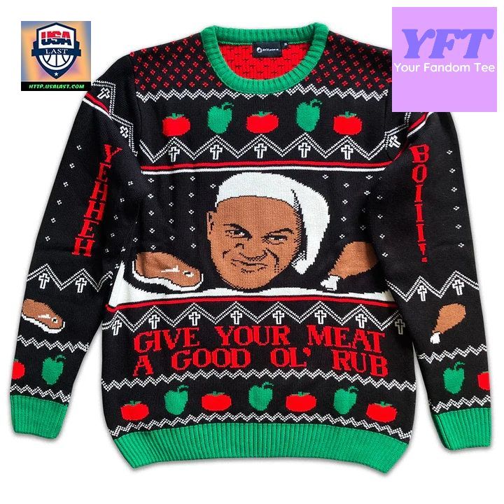 Ainsley Harriott Give Your Meat A Good Ol Rub 3d Ugly Christmas Sweater ? Usalast