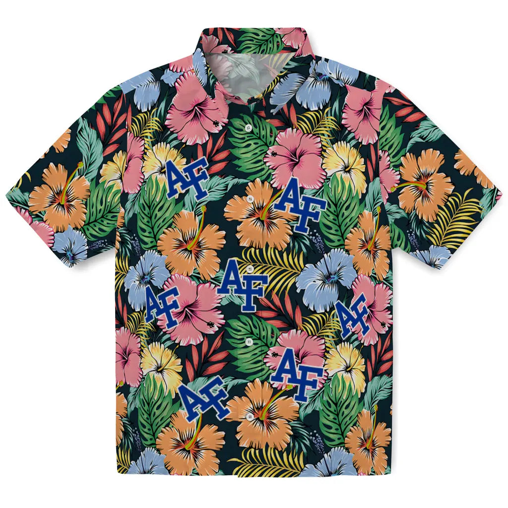 Air Force Falcons Hawaiian Shirt - Brilliant Hibiscus Garden | Moonbestprint