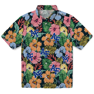 Air Force Falcons Hawaiian Shirt - Brilliant Hibiscus Garden | Moonbestprint
