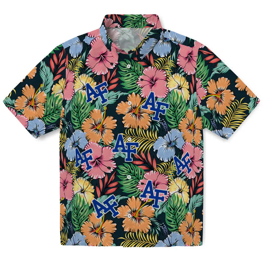 Air Force Falcons Hawaiian Shirt - Brilliant Hibiscus Garden | Moonbestprint