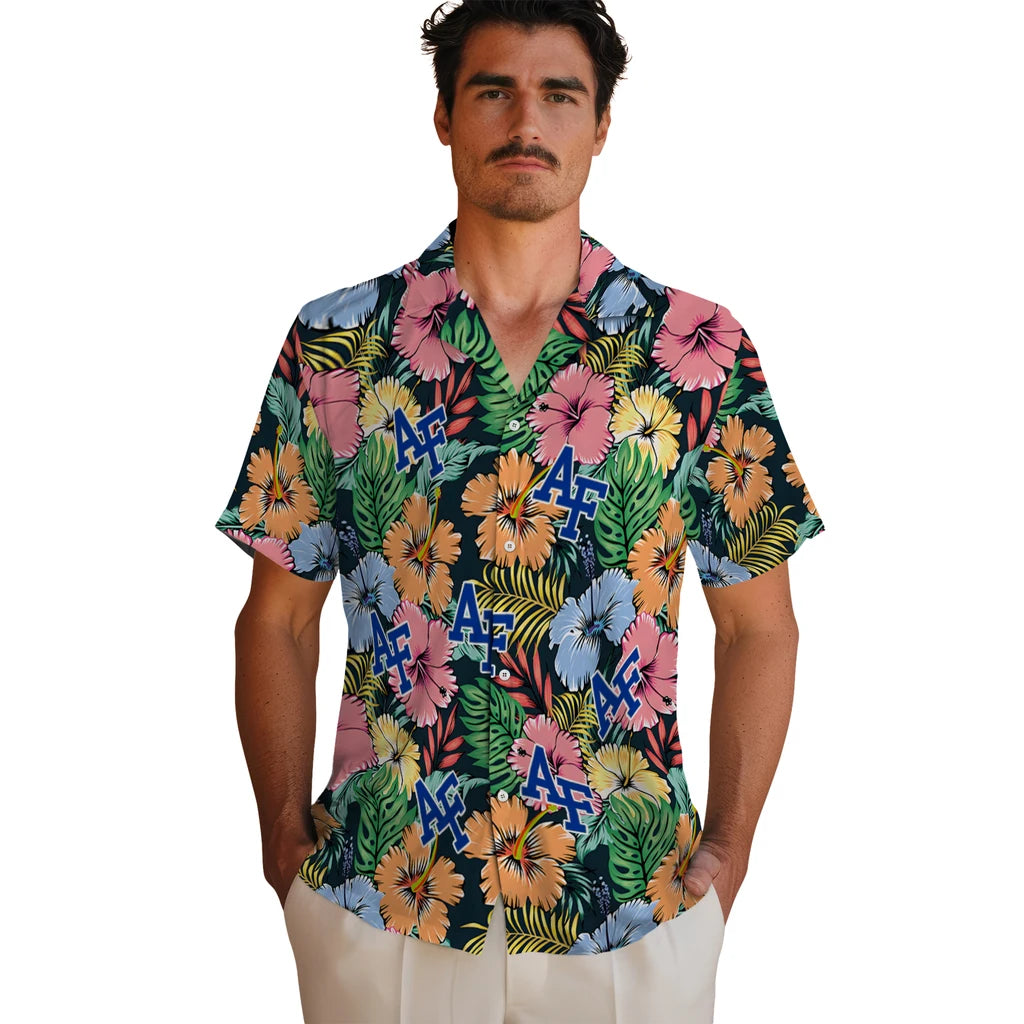 Air Force Falcons Hawaiian Shirt - Brilliant Hibiscus Garden | Moonbestprint