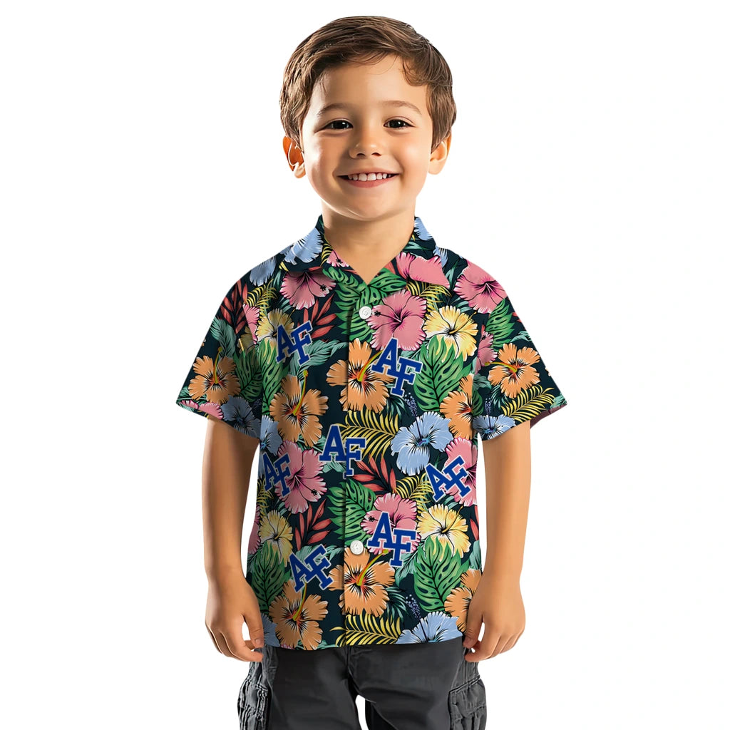 Air Force Falcons Hawaiian Shirt - Brilliant Hibiscus Garden | Moonbestprint