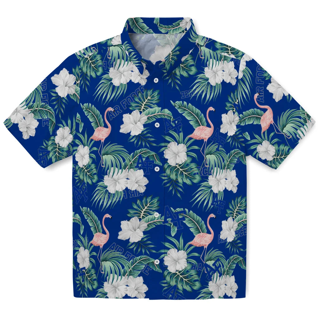 Air Force Falcons Hawaiian Shirt - Flamingo and Hibiscus | Moonbestprint