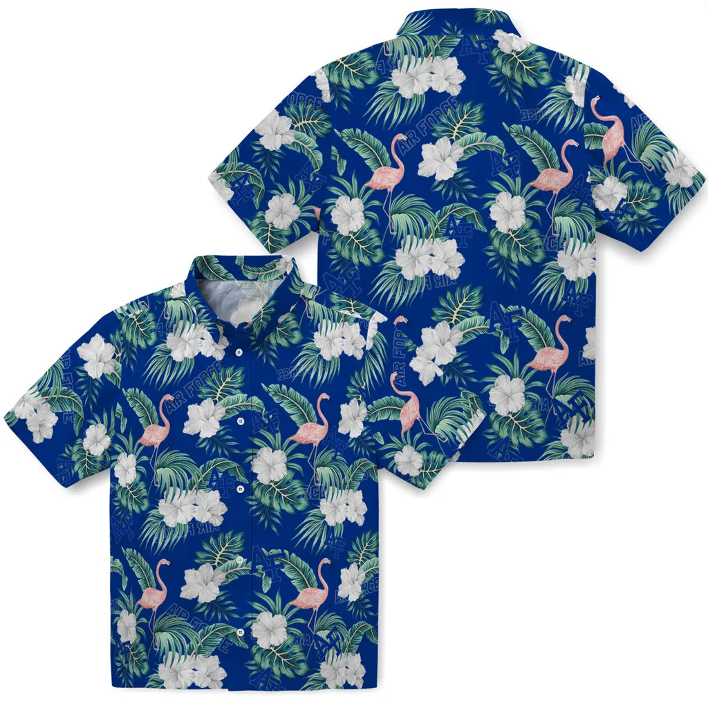 Air Force Falcons Hawaiian Shirt - Flamingo and Hibiscus | Moonbestprint