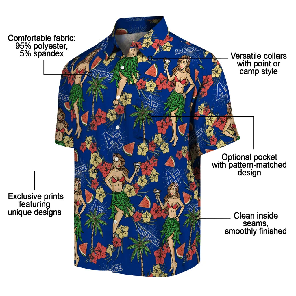 Air Force Falcons Hawaiian Shirt - Hawaiian Girls Design | Moonbestprint