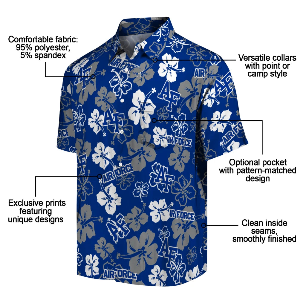 Air Force Falcons Hawaiian Shirt - Hibiscus Flower Design | Moonbestprint