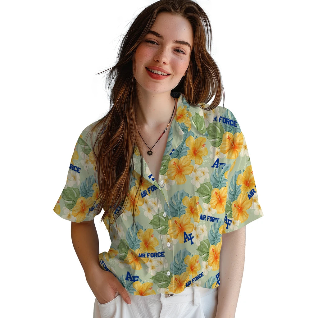 Air Force Falcons Hawaiian Shirt - Hibiscus Mood | Moonbestprint