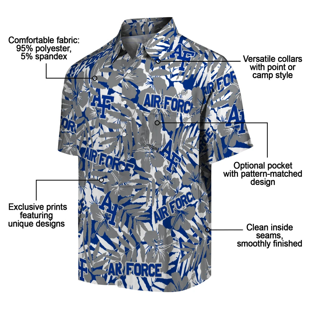 Air Force Falcons Hawaiian Shirt - Hibiscus Overlay | Moonbestprint