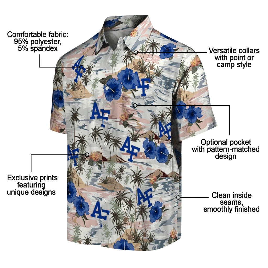 Air Force Falcons Hawaiian Shirt - Hibiscus Seaside | Moonbestprint