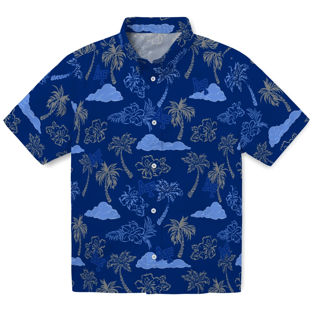 Air Force Falcons Hawaiian Shirt - Palm And Clouds | Moonbestprint
