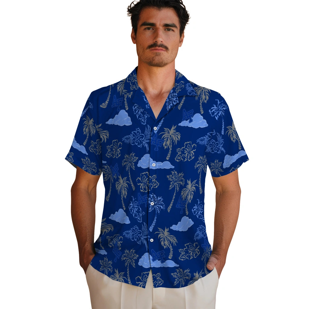 Air Force Falcons Hawaiian Shirt - Palm And Clouds | Moonbestprint