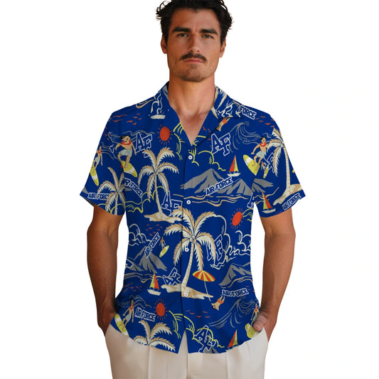Air Force Falcons Hawaiian Shirt - Palm Tree Island | Moonbestprint