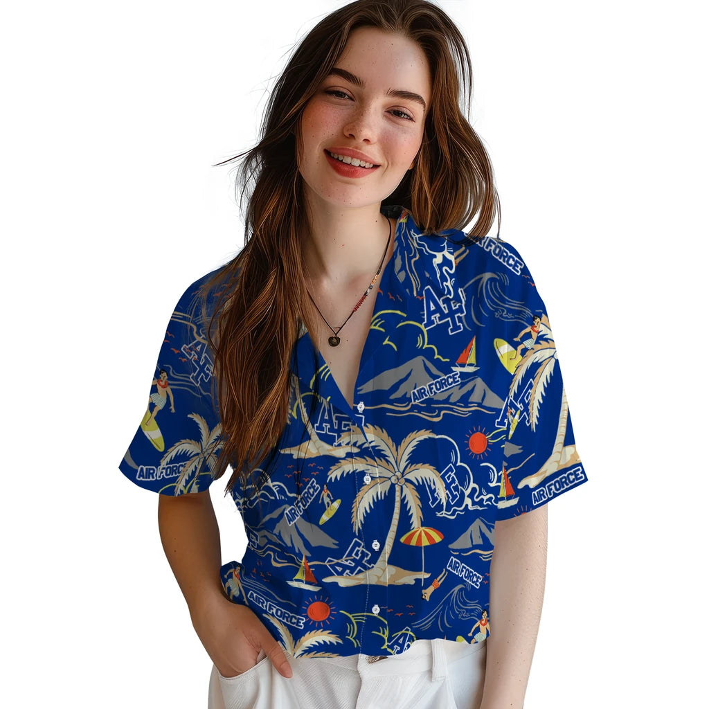 Air Force Falcons Hawaiian Shirt - Palm Tree Island | Moonbestprint