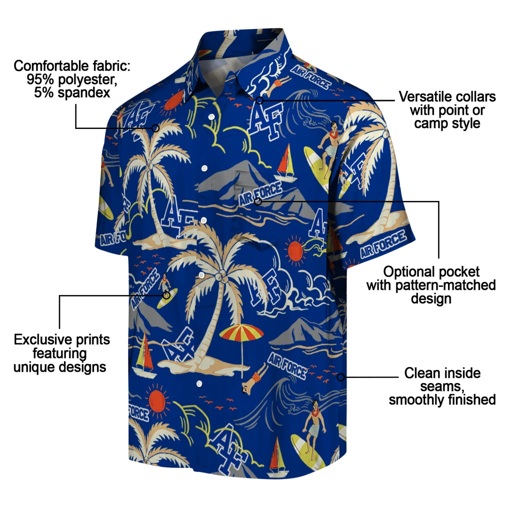 Air Force Falcons Hawaiian Shirt - Palm Tree Island | Moonbestprint