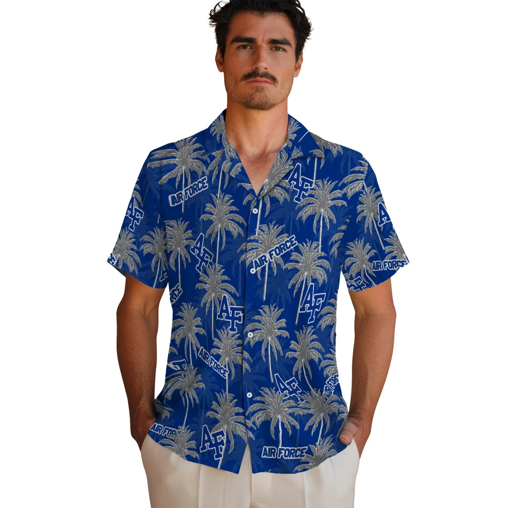 Air Force Falcons Hawaiian Shirt - Palm Tree Motif | Moonbestprint