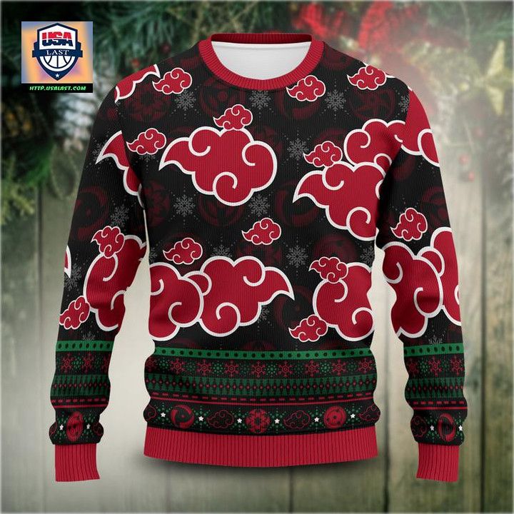 Akatsuki Cloud Naruto Anime Unisex Wool Sweater Christmas Gift ? Usalast