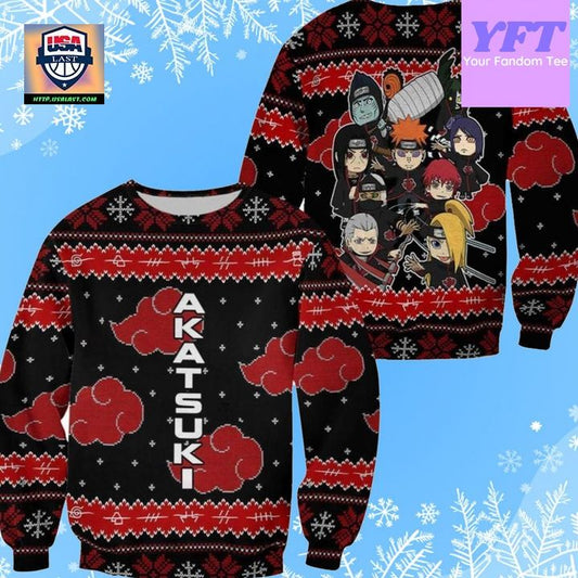 Akatsuki Naturo Akatsuki 3d Ugly Christmas Sweater ? Usalast