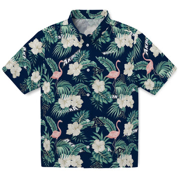 Akron Zips Hawaiian Shirt - Flamingo and Hibiscus | Moonbestprint