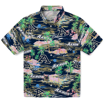 Akron Zips Flamingo Retreat 2026 Hawaiian Shirt – Moonbestprint