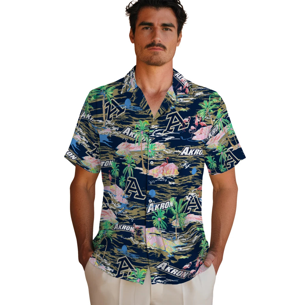 Akron Zips Flamingo Retreat 2026 Hawaiian Shirt – Moonbestprint