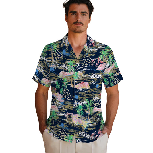 Akron Zips Flamingo Retreat 2026 Hawaiian Shirt – Moonbestprint