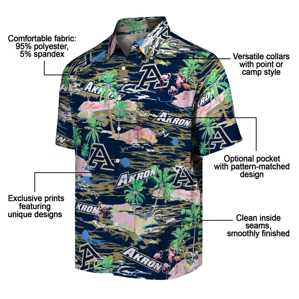 Akron Zips Flamingo Retreat 2026 Hawaiian Shirt – Moonbestprint
