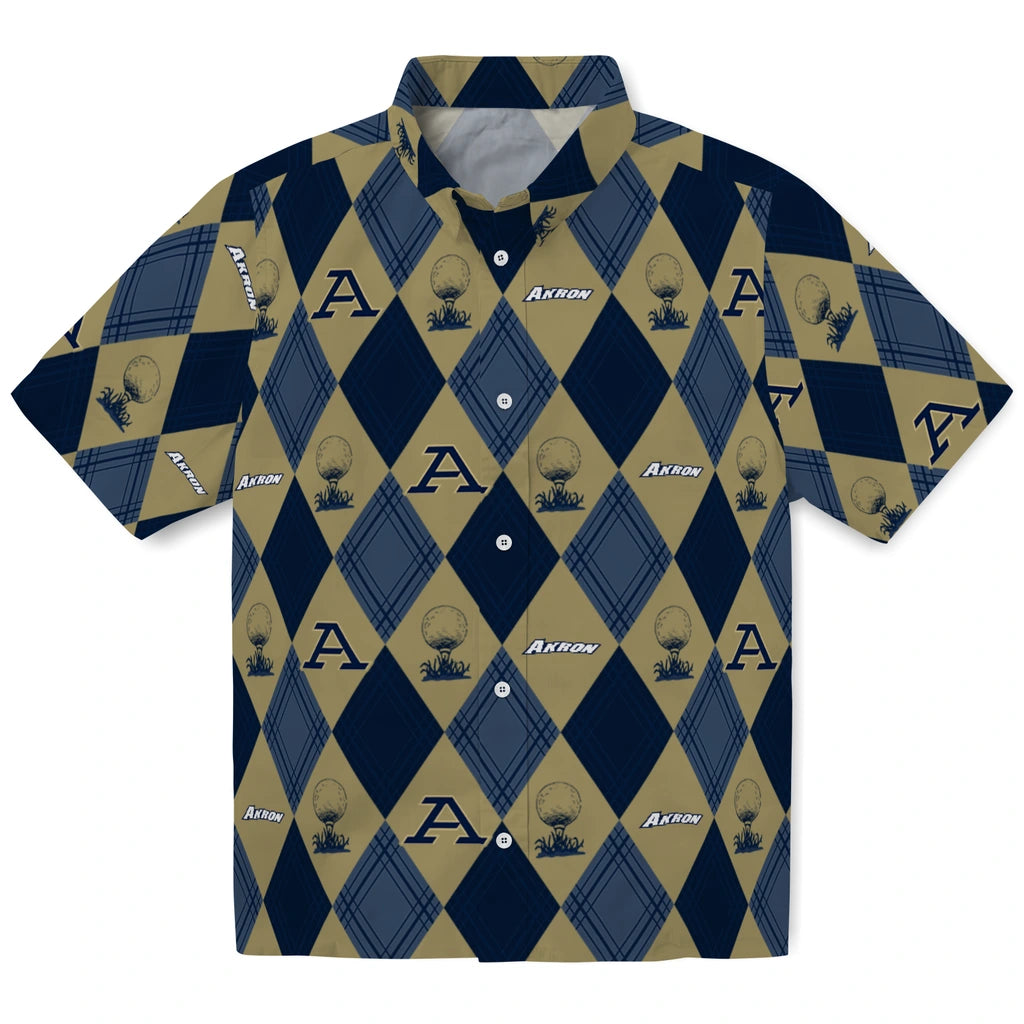 Akron Zips Hawaiian Shirt - Golfing Plaid | Moonbestprint