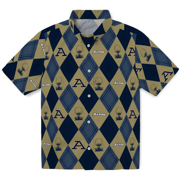Akron Zips Hawaiian Shirt - Golfing Plaid | Moonbestprint