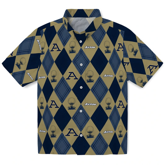 Akron Zips Hawaiian Shirt - Golfing Plaid | Moonbestprint