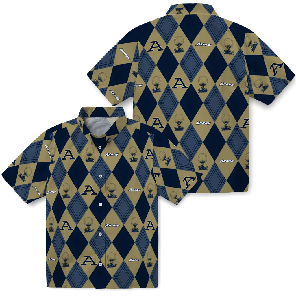 Akron Zips Hawaiian Shirt - Golfing Plaid | Moonbestprint