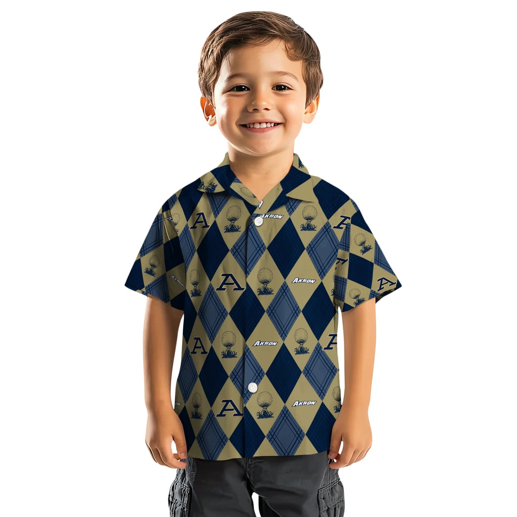 Akron Zips Hawaiian Shirt - Golfing Plaid | Moonbestprint