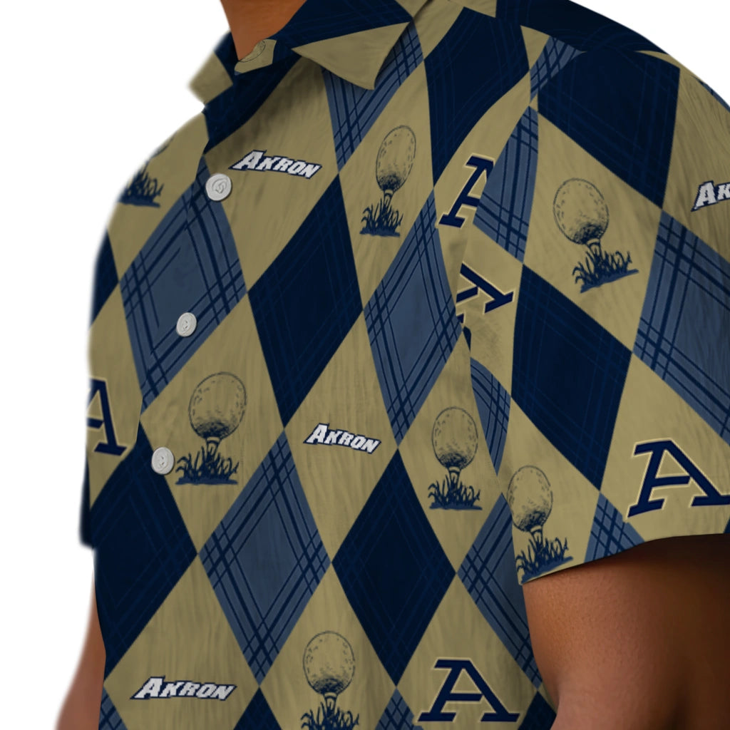 Akron Zips Hawaiian Shirt - Golfing Plaid | Moonbestprint