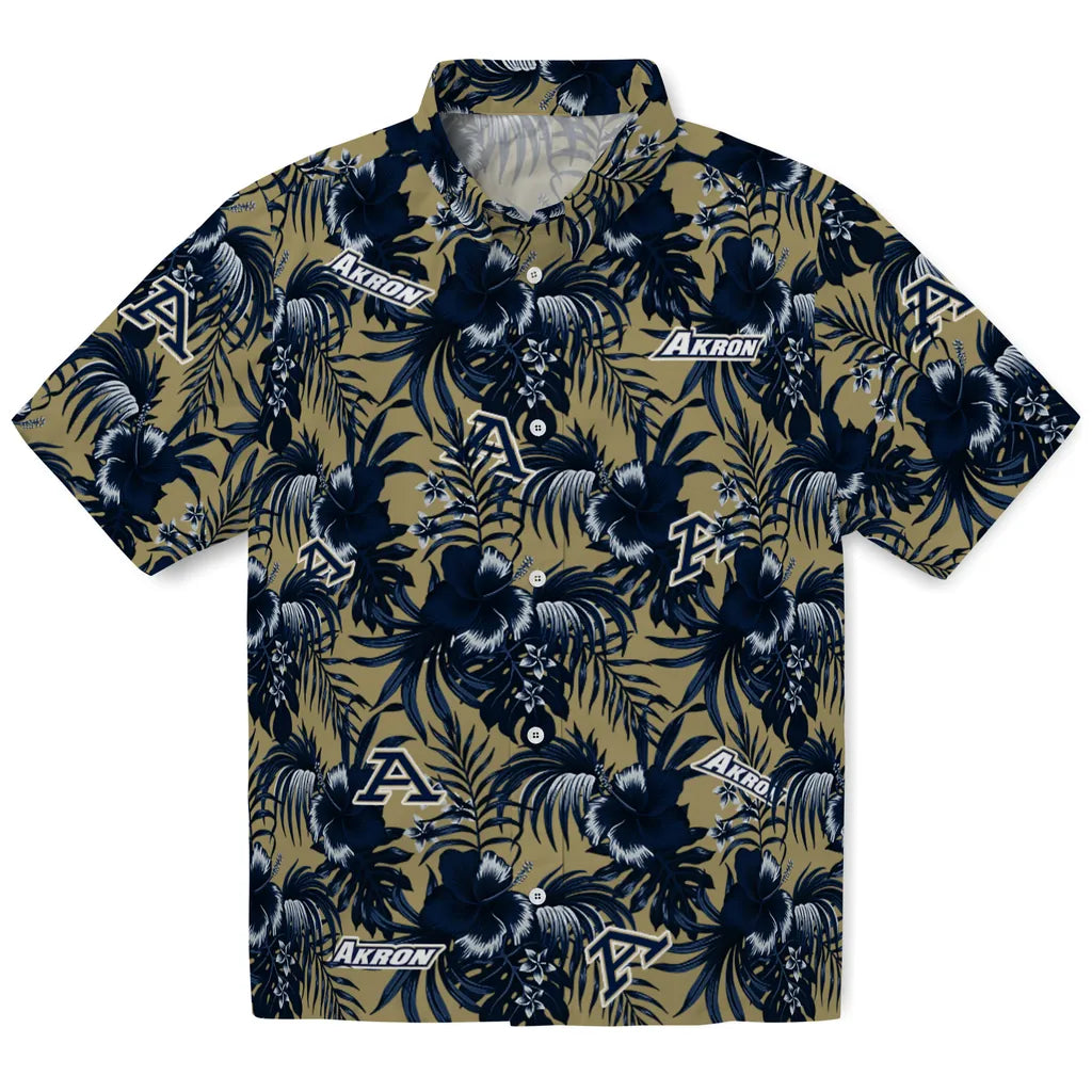 Akron Zips Hawaiian Shirt - Hibiscus Exotic | Moonbestprint