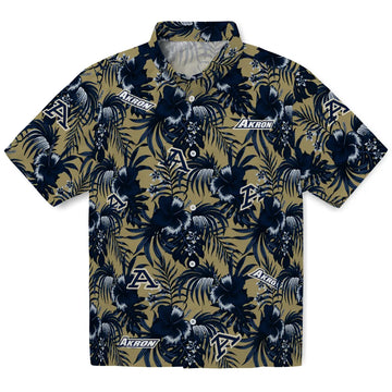 Akron Zips Hawaiian Shirt - Hibiscus Exotic | Moonbestprint