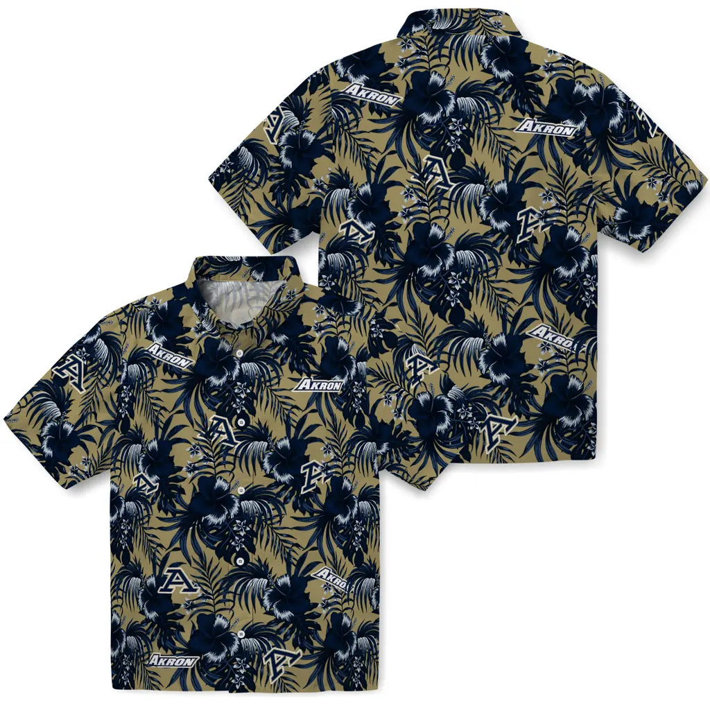 Akron Zips Hawaiian Shirt - Hibiscus Exotic | Moonbestprint