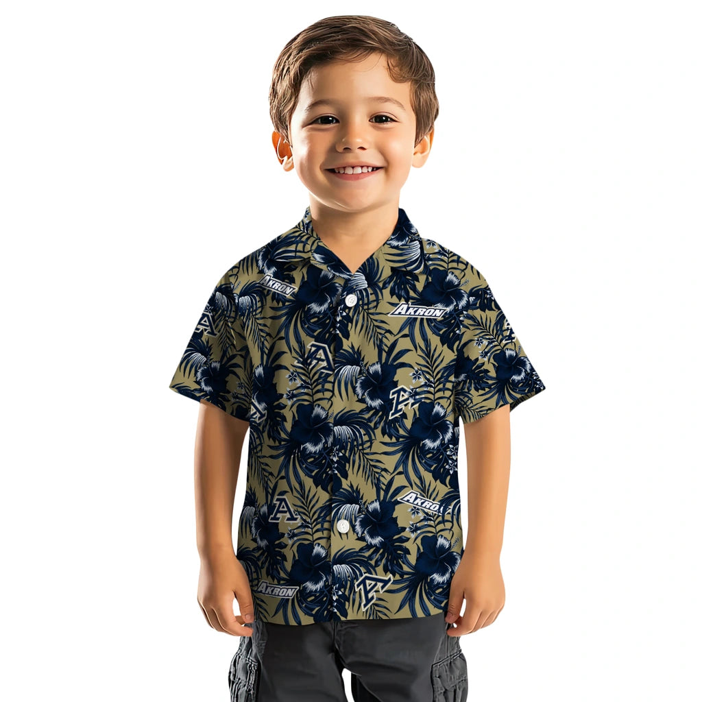 Akron Zips Hawaiian Shirt - Hibiscus Exotic | Moonbestprint