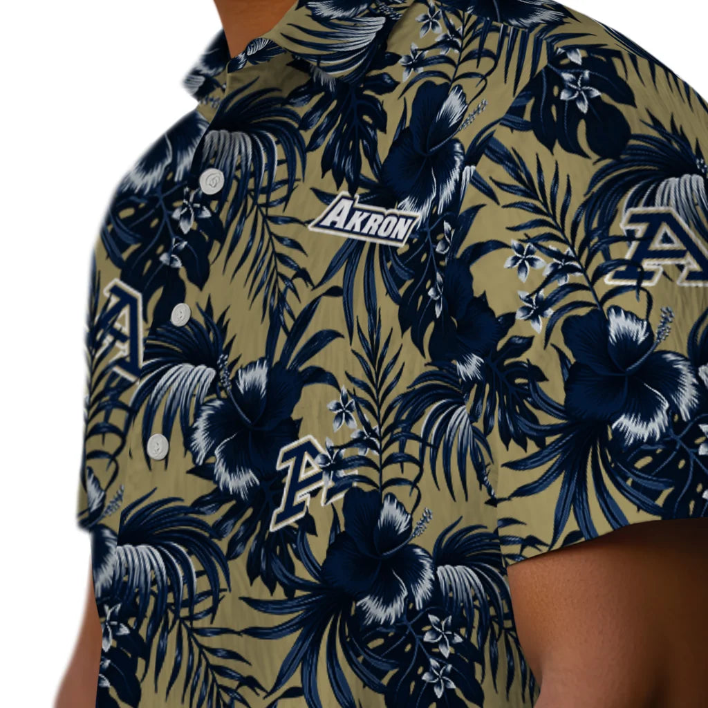 Akron Zips Hawaiian Shirt - Hibiscus Exotic | Moonbestprint