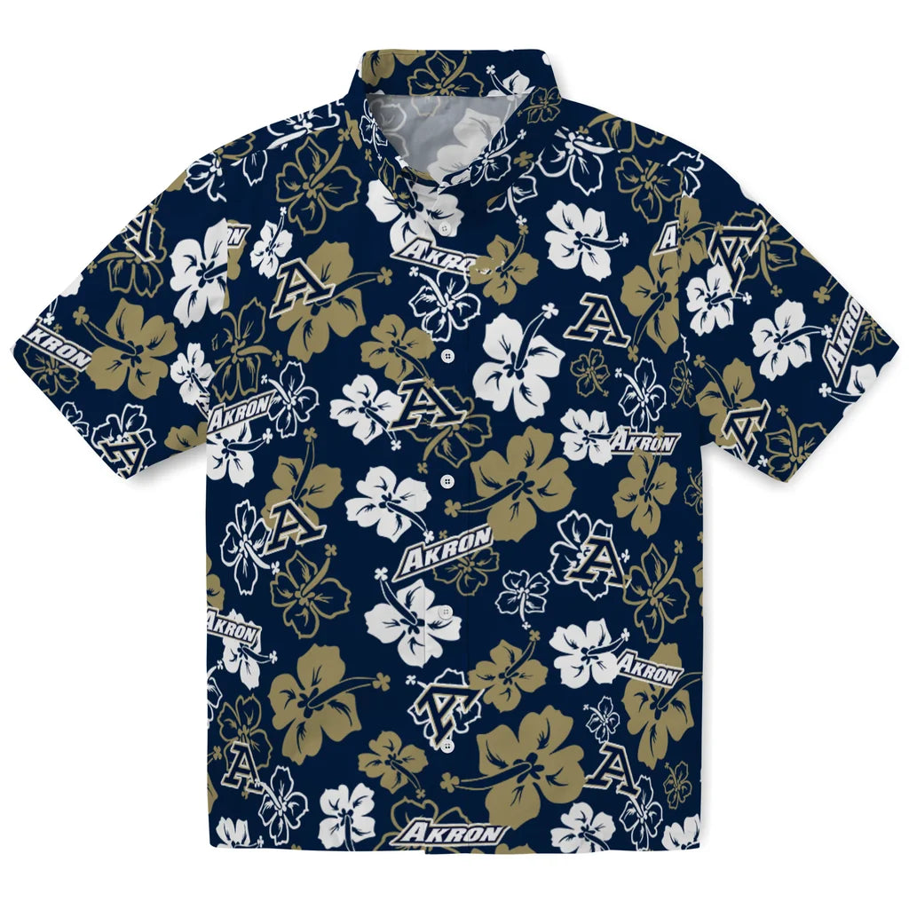 Akron Zips Hawaiian Shirt - Hibiscus Flower Design | Moonbestprint