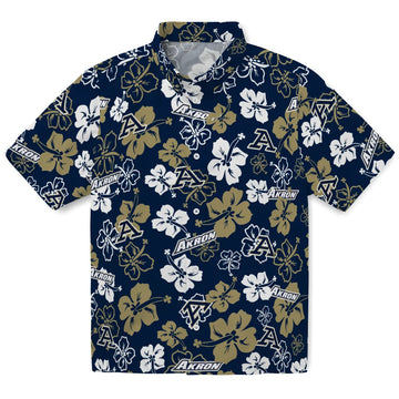 Akron Zips Hawaiian Shirt - Hibiscus Flower Design | Moonbestprint