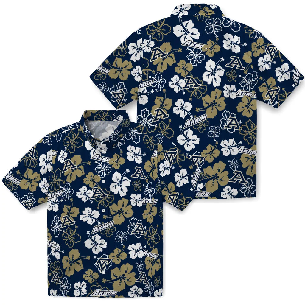 Akron Zips Hawaiian Shirt - Hibiscus Flower Design | Moonbestprint