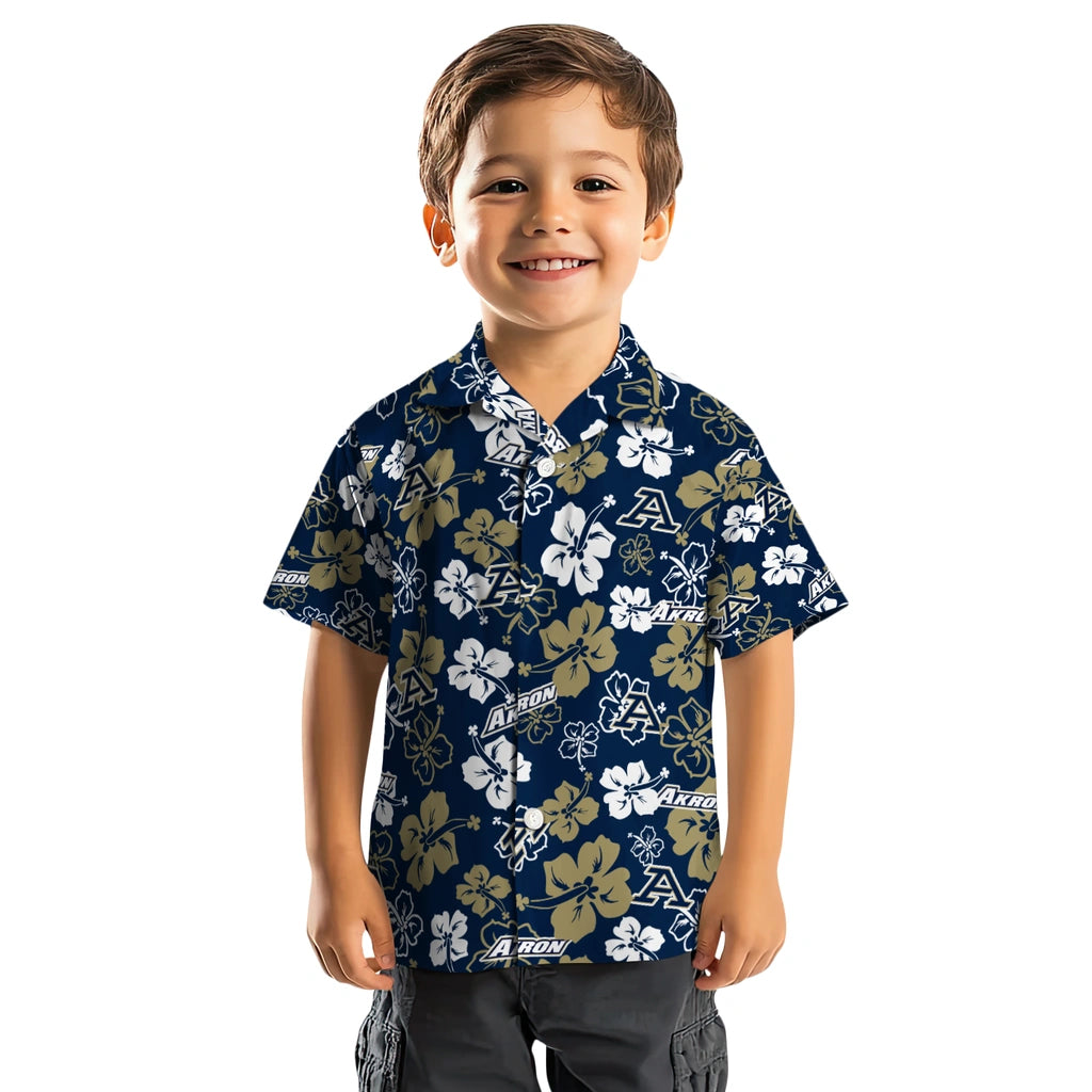 Akron Zips Hawaiian Shirt - Hibiscus Flower Design | Moonbestprint