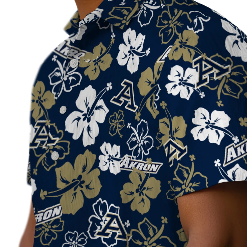 Akron Zips Hawaiian Shirt - Hibiscus Flower Design | Moonbestprint
