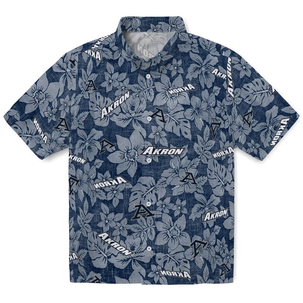 Akron Zips Hawaiian Shirt - Hibiscus Oasis | Moonbestprint