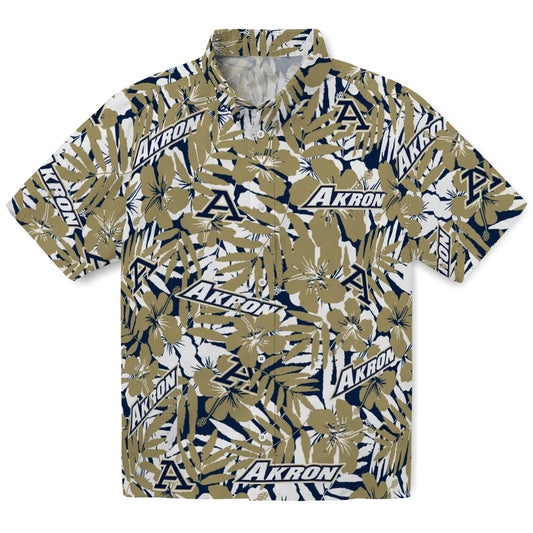 Akron Zips Hawaiian Shirt - Hibiscus Overlay | Moonbestprint