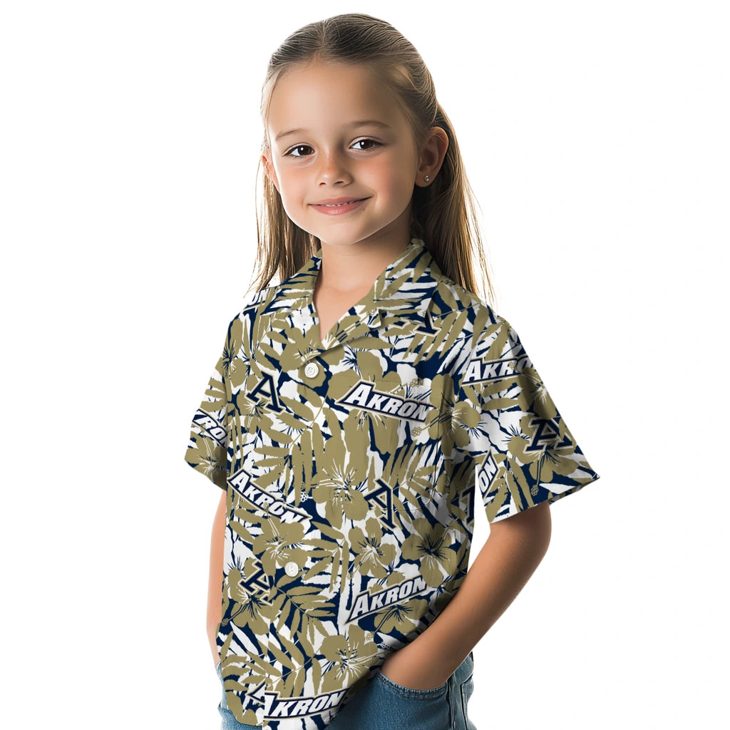 Akron Zips Hawaiian Shirt - Hibiscus Overlay | Moonbestprint