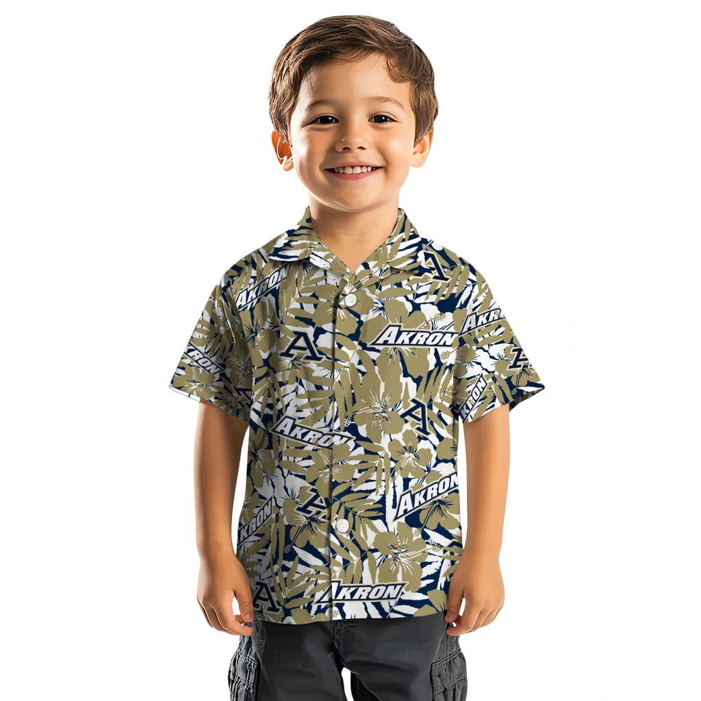Akron Zips Hawaiian Shirt - Hibiscus Overlay | Moonbestprint
