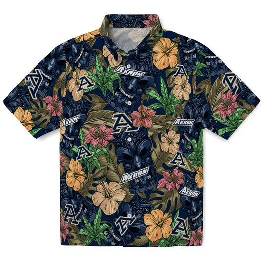 Akron Zips Hawaiian Shirt - Hibiscus Tiki Jungle | Moonbestprint