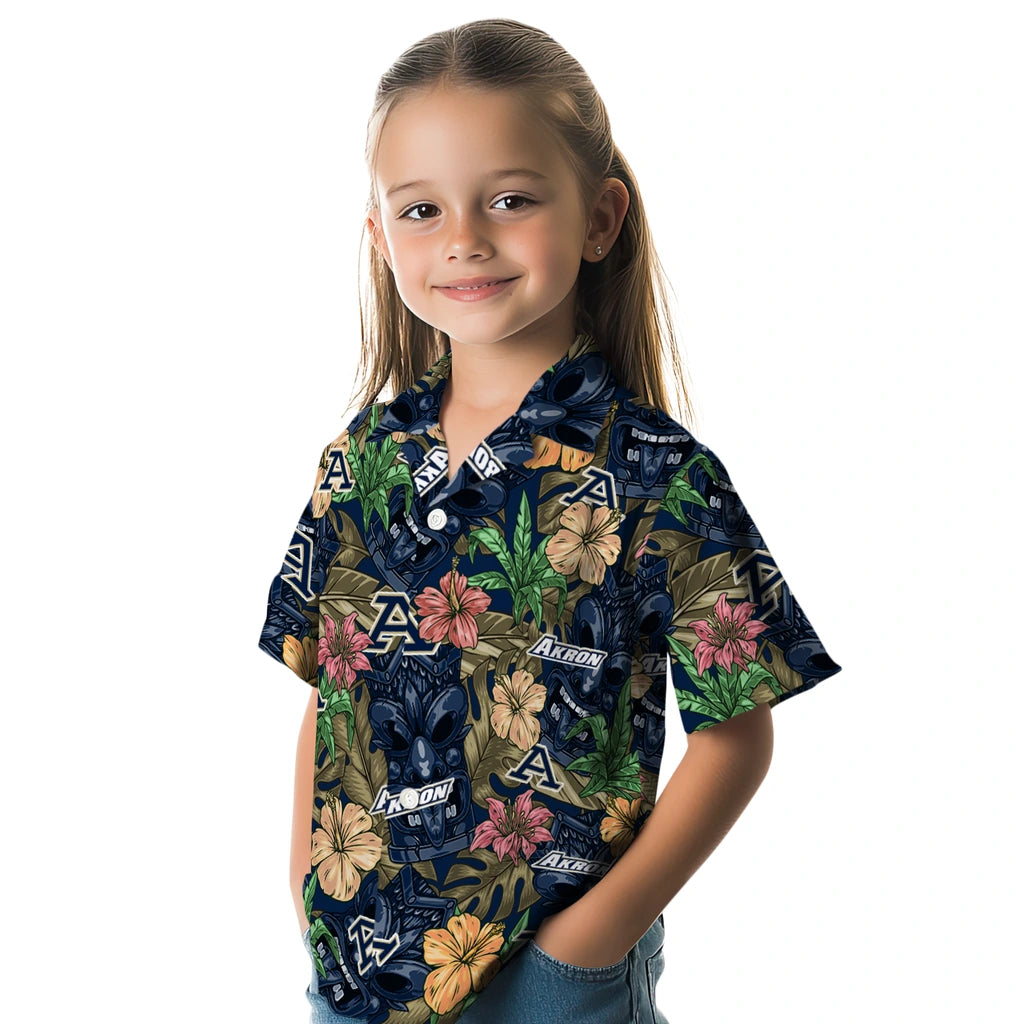 Akron Zips Hawaiian Shirt - Hibiscus Tiki Jungle | Moonbestprint