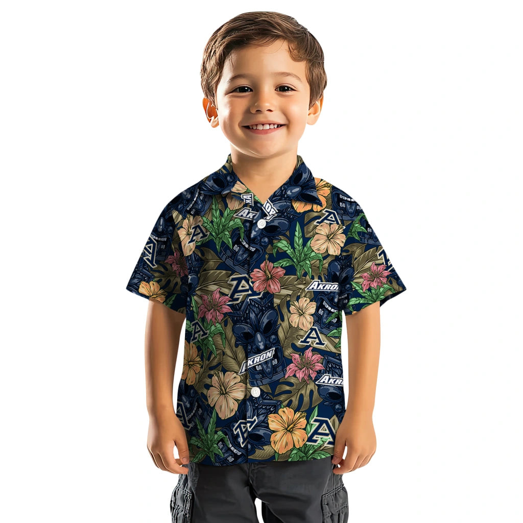 Akron Zips Hawaiian Shirt - Hibiscus Tiki Jungle | Moonbestprint